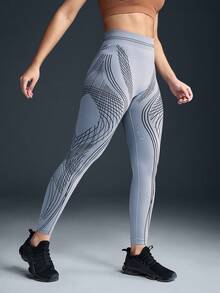 Powerista Quần legging thể thao thường ngày liền mạch thoáng khí cạp cao Colorblock - Màu Xám nhạt - Xem 3