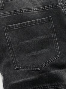 ROMWE MEN Street Life Quần Jeans Nam Thời Trang Thường Ngày Có Túi Đính Đá Rhinestone Trang Trí - Xám - Xem 5