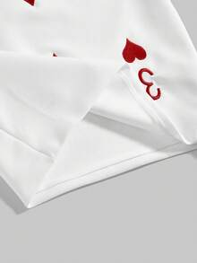 ROMWE 情人节扑克牌爱心刺绣抹胸迷你连衣裙 - 白色 - 查看 4