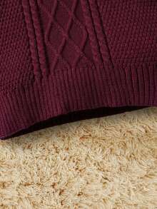 SHEIN Baby Boy Casual Comfortable Long Sleeve High Neck Pullover Sweater, Autumn/Winter