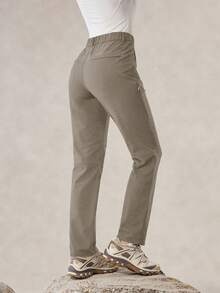 OutZeal 女士无氟防水多口袋拉链裤脚户外裤，适合露营、徒步、登山 - 卡其色 - 查看 8