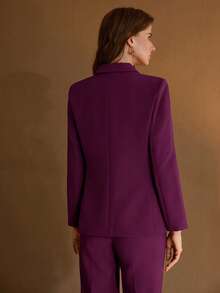 MOTF Classy 尖领单扣西装外套 - 紫色 - 查看 3