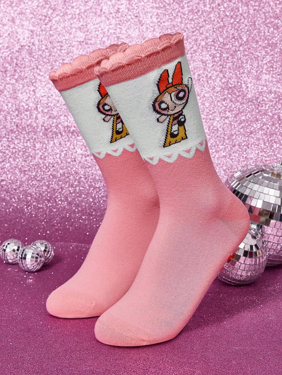 THE POWERPUFF GIRLS X SHEIN Damen Socken - Verschiedenfarbig - Übersicht 1