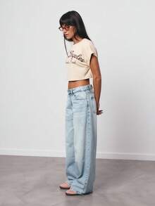 SURIMA 杏色休闲简约女式短袖宽松圆领T恤 - 杏色 - 查看 4