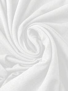 SHEIN LUNE Áo thun dệt kim dài tay cổ tròn màu trơn thường ngày cỡ lớn dành cho nữ, mùa thu/đông - trắng - Xem 6