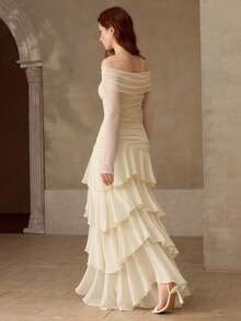 MOTF PREMIUM WOMEN'S PLEATED TEXTURED FITTED LONG DRESS, AUTUMN/WINTER