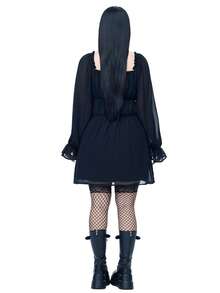 Coolane Vestido mini con mangas abullonadas para fiestas, festivales, salidas y eventos de estilo renacentista - Negro - Ver 2