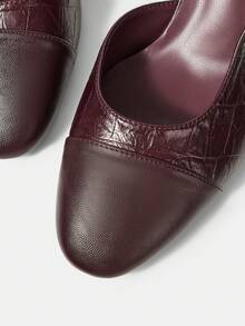 MOTF WOMEN'S EUROPEAN AND AMERICAN NEW COMFORTABLE AND SIMPLE SPLICING WITH HIGH HEELS - Burgundy - View 6
