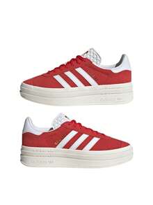 Adidas Gazelle Bold 女士运动鞋 红色 ID6990 - 紅色/雲白/金金屬色 - 查看 6