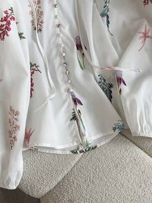 Airaco 2pcs Women Casual Long Sleeve Top And Shorts Set - White - View 3