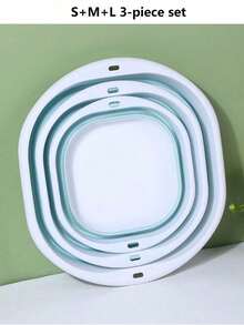 6PCS Folding Basin,Wrist Strap,Wash Basin,Vegetable Basin, Foot Basin, Easy To Clean, Lightweight And Retractable, Suitable For Home, Dormitory And Outdoor Camping Travel. Used For Camping Sinks And Home Laundry Basins, Buckets, Water Containers , Fruit And Vegetable Wash Basin, Cleaning Supplies - Blue - View 8