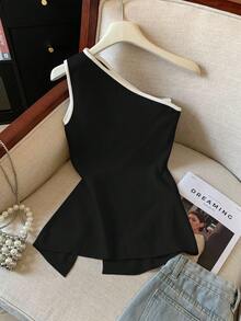 GlowEve Women's Contrast Color Sleeveless Casual Tank Top