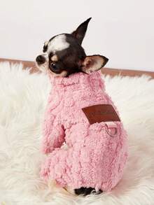 PETSIN 1 New Pet Korean Powder Four Legged Coat With Thickened Leather Label That Can Be Used To Tow Pets, Dogs, Cats, Clothes, Cat Supplies, Autumn And Winter Magic Bucket - Pink - View 7