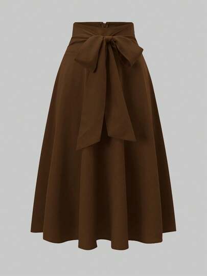 Franclia 女士优雅蝴蝶结拉链装饰A字裙