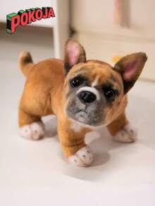 POKOJA LAND - SELECTS 8.6英寸椋鸟，法国斗犬毛绒玩具，仿真逼真，柔软手工制作，卧姿可爱，适合男孩女孩，是送给各个年龄段和各种场合的可爱礼物。