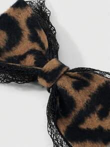 ROMWE Grunge Punk 2个Y2K风格复古优雅朋克哥特黑色皮革双透气蝴蝶结装饰DIY发夹爪发卡，适合姐妹、朋友日常佩戴或节日礼物，万圣节 - 棕色-18 - 查看 6