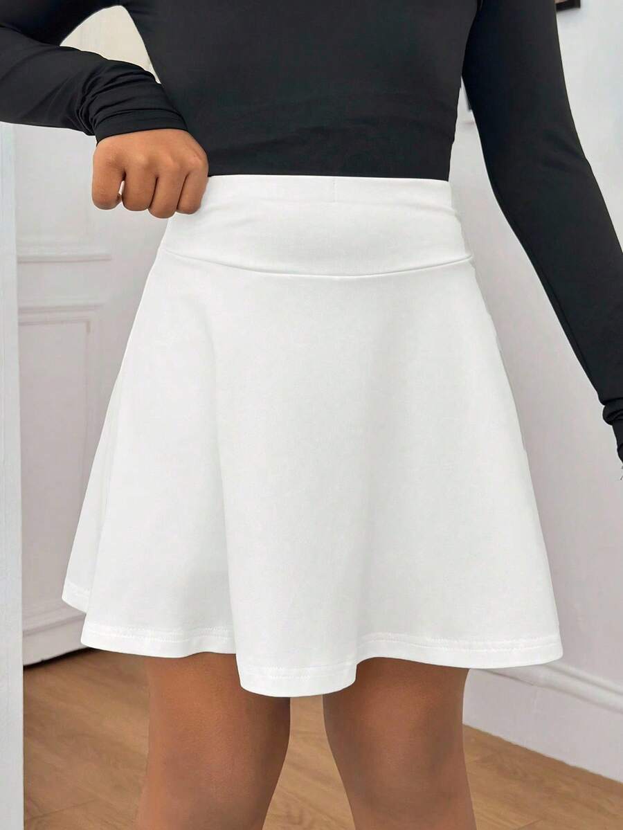 Sparklyn 女童休闲百搭运动芭蕾舞紧身裤裙 - 白色 - 查看 1