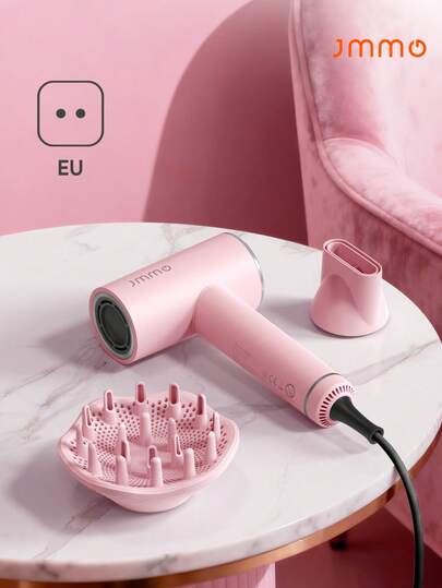 JMMO Hair Dryer, High-Speed Ionic Blow Dryer Portable Professional Lightweight Hair Dryers With  Million Negative Ions, Fast-Drying, Quiet Hair Dryer With Nozzle For Travel, Home, Salon-EU Plug