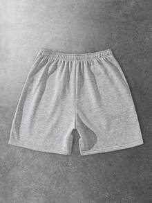 Essentials Quần short cạp rút in chữ thường ngày dành cho nam - Xám - Xem 2