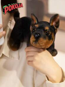 POKOJA LAND - SELECTS 8.6英寸椋鸟，法国斗犬毛绒玩具，仿真逼真，柔软手工制作，卧姿可爱，适合男孩女孩，是送给各个年龄段和各种场合的可爱礼物。