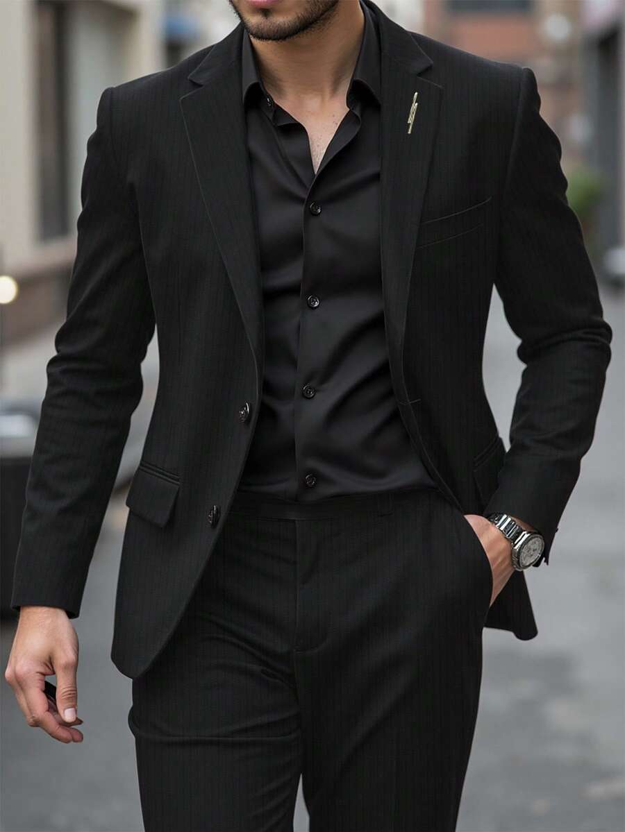 Calvornis 1 Set Herren Business-Casual Einreiher Anzugjacke und Hose, mit Schalkragen Design für zusätzlichen Stil und Layering, geeignet für Pendeln, Geschäft, Partys und Bankette. Dieser Anzug ist ein unverzichtbares vielseitiges Teil in der Garderobe eines Mannes und macht ein tolles Geschenk für Freund oder Ehemann