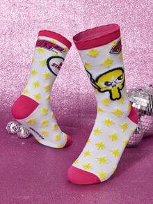 THE POWERPUFF GIRLS X SHEIN Women Crew Socks - Multicolor - View 1