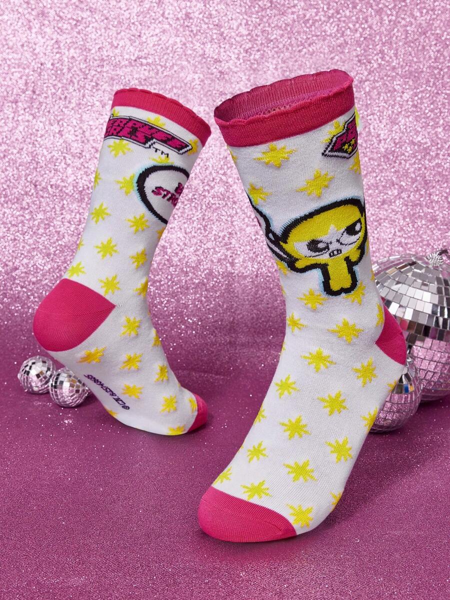 THE POWERPUFF GIRLS X SHEIN Women Crew Socks - Multicolor - View 1