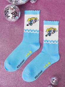 THE POWERPUFF GIRLS X SHEIN Women Crew Socks - Multicolor - View 2