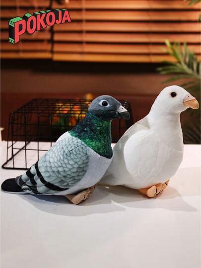 POKOJA LAND - SELECTS Juguete de peluche de palomas - Pájaro de simulación de animal de peluche, lindo juguete de peluche de paloma de piedra como regalo para amigos, regalo de cumpleaños, Navidad 30 cm (Paloma) Primavera a Verano