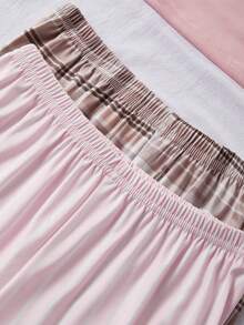 2件套女童爱心、格子和条纹印花长袖上衣和裤子睡衣套装 - 彩色 - 查看 6