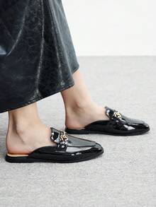 CUCCOO BIZCHIC Mulheres Casuais Versáteis Simples Diárias Slip-On Flats - Preto - Visão 2