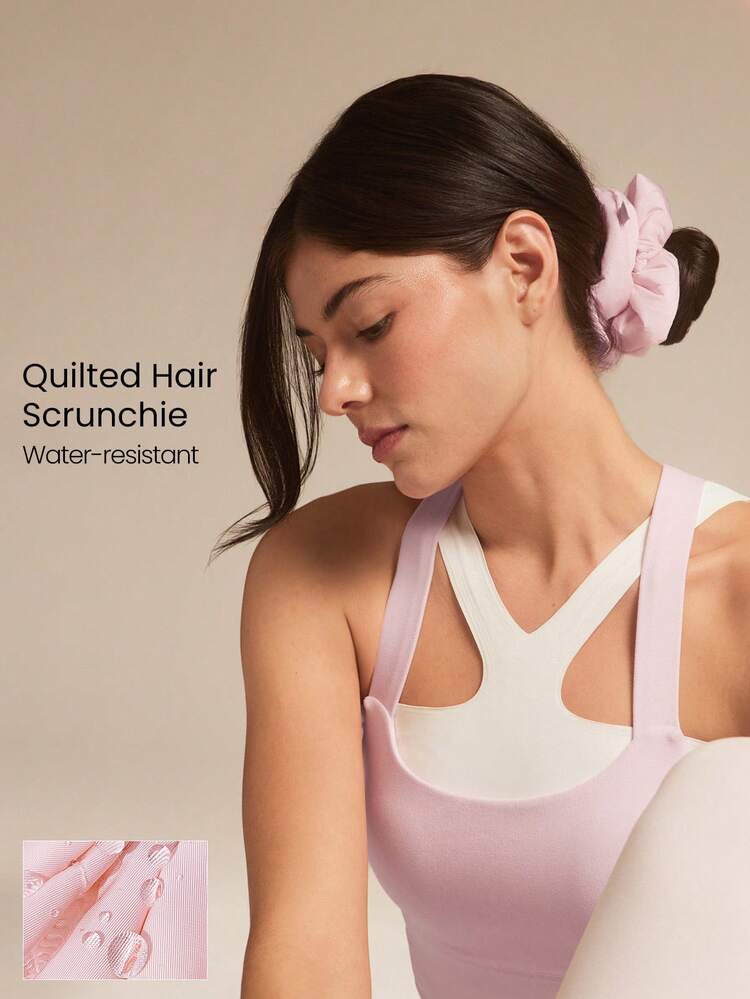 Scrunchie de Cabelo Acolchoado, Resistente à Água, com Logo Tecido, para Uso Diário, Outono e Inverno, Atividades ao Ar Livre