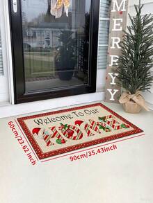 1件圣诞地毯，圣诞元素地毯，防滑节日门垫，柔软舒适，易于清洁，家居装饰，适用于卧室、客厅、餐厅、浴室入口 - 彩色 - 查看 4