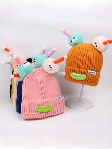 Zazumi New Style Funny Knitted Hat Windproof And Cold-Proof Ear Protection Hat, Hoodie Hat For Girls. Silly Hat, Autumn And Winter Knitted Hat, Cute Girls' Face Slimming Knitted Hat, Sausage Mouth Yarn Hat, Monster Hat - Multicolor - View 6