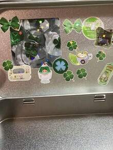 Madebyblanc 3个银色金属空心矩形铰链锡罐 - 贴纸迷你便携盒，小型收纳盒，迷你铁艺折叠盒，用于存放图钉、珠宝DIY、礼品、珠宝、药丸、糖果、火柴、肥皂、缝纫用品。返校、户外旅行用品、家居整理收纳，圣诞节必备礼物 - 銀色 - 查看 9