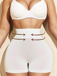 SHEIN 1 quần lót định hình cạp cao liền mạch cho nữ - trắng - Xem 3