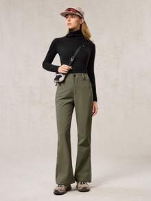 OutZeal Women PFC-Free Water-Resistant Multi Pockets Zippered Leg Opening Flared Outdoor Pants Camping Hiking Climbing - Green - View 5