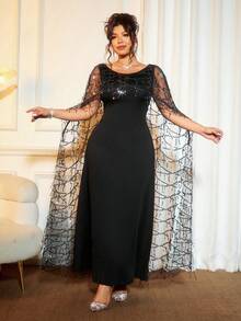 Cravure Robe de soirée moulante à paillettes pour femmes grandes tailles