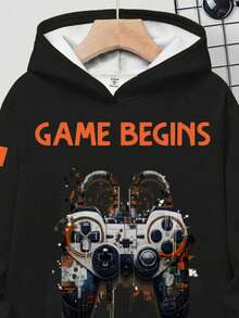 Tween Boy Casual Loose Comfortable Stylish Gamepad Graphic, Text Print Long Sleeve Sweatshirt - Multicolor - View 5