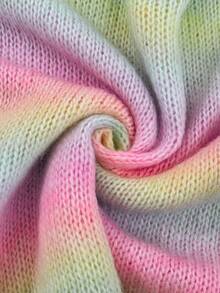 Vionelle Áo len nữ cỡ lớn, tay dài, kiểu dáng thường ngày, màu cầu vồng, vai rớt, thích hợp cho mùa thu/đông. - Hồng - Xem 7