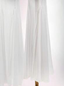 Amplova Quần ống loe lưới mỏng vát chéo cạp trễ - trắng - Xem 7