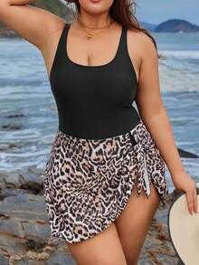 Swim Lushoire Đồ bơi liền thân họa tiết da báo mùa hè cỡ lớn dành cho nữ, dây đeo có thể điều chỉnh, phong cách thường ngày đi biển - Nhiều màu - Xem 1