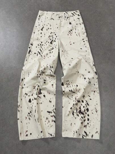 Men's Graphic Pocket Wide Leg Loose Casual Jeans