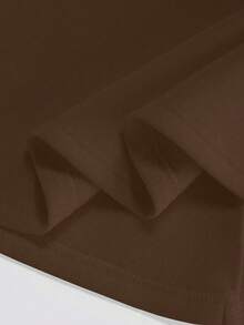 GlowEve CURVE Women's Knitted Gold Zipper Decor Hooded Sweatshirt Dress, French Casual Everyday Commute Fashion French Elegant Street Vintage Versatile Holiday Business Cream Beige/Ivory Long Sleeve Dress, Autumn/Winter - Brown - View 3