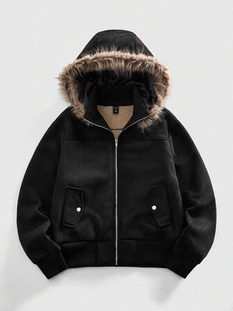 Street Life Fleece Collar Cardigan Jacket For Men