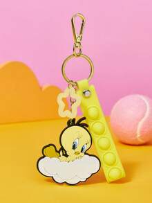 LOONEY TUNES X SHEIN Rotatable Metal Keychain - Multicolor - View 1