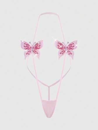 J-Fashion Combinaison sexy à paillettes papillon Y2K pour femmes