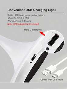 1个小巧的芽形台灯，可充电，电池续航时间长，便携式，北欧现代简约风格，适合客厅/卧室床头/室内氛围装饰，LED台灯 - 白色 - 查看 7