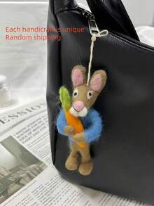 (Not Plush Filled) Felt Ornament Set, Adorable Keychain & Bag Charm With Mini Home Decor For Shelf Desk, Aesthetic Photo Prop - Multicolor - View 3