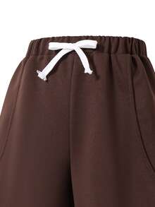 Sparklyn 少女秋冬必备单品！直筒裤，采用优质卫衣面料，柔软舒适。直筒设计修饰腿型，时尚百搭，整个冬天都温暖舒适，是秋冬的理想之选。 - 咖啡棕 - 查看 5